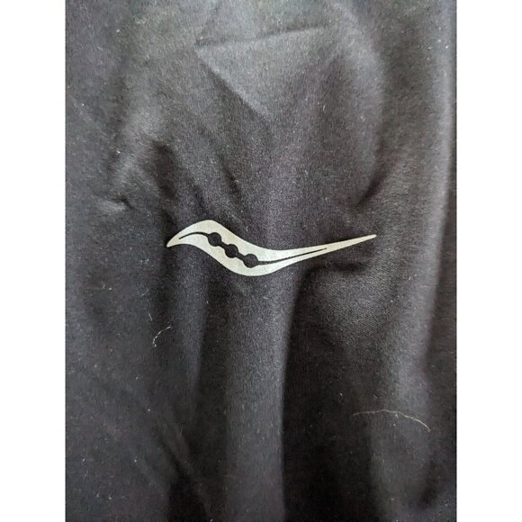 Saucony Men's Jacket Black Full Zip Flex Shell Run Shield Windbreaker Hologram L - Picture 12 of 12